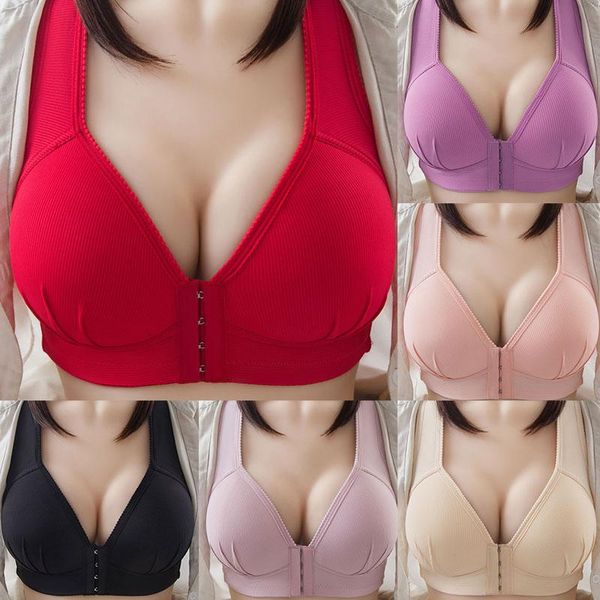 bras plus size push up bra front closure seamless big bralette wireless brassiere vest for women, Red;black
bras plus size push up bra front closure seamless big bralette wireless brassiere vest for women, Red;black