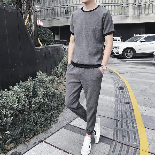 jogging clothing large size men's casual short-sleeved summer nine-point pants thin t-shirt sports two-piece ice silk suit, Black;red
jogging clothing large size men's casual short-sleeved summer nine-point pants thin t-shirt sports two-piece ice silk suit, Black;red