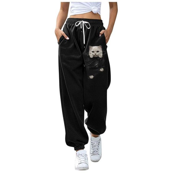 women's pants & capris print jogging sweatpants pockets high waist sporty gym athletic fit black jogger lounge trousers #58, Black;white
women's pants & capris print jogging sweatpants pockets high waist sporty gym athletic fit black jogger lounge trousers #58, Black;white