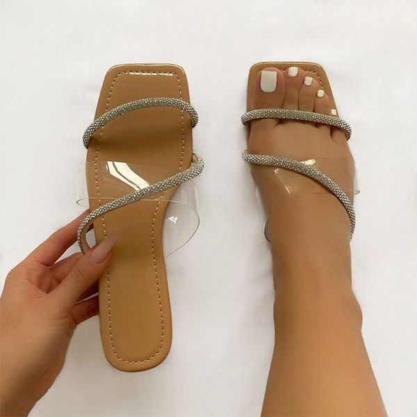 women crystal summer slippers female casual square toe flat 2021 ladies leisure narrow band slides woman comfort shoes plus size, Black
women crystal summer slippers female casual square toe flat 2021 ladies leisure narrow band slides woman comfort shoes plus size, Black