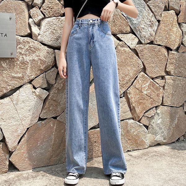 thin fabric denim wide-leg pants women's 2021 loose high waist drape straight-leg casual jeans, Blue
thin fabric denim wide-leg pants women's 2021 loose high waist drape straight-leg casual jeans, Blue