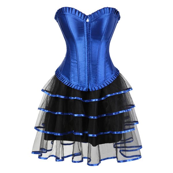 Womens Sexy Lace up Corset mini tutu skirt showgirl overbust Lingerie bodayshaper party carnival Waist Trainer Bustier -2XL, 015blue suit
Womens Sexy Lace up Corset mini tutu skirt showgirl overbust Lingerie bodayshaper party carnival Waist Trainer Bustier -2XL, 015blue suit