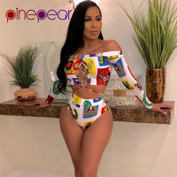 one-piece suits pinepear letter print long sleeve crop and thongs bikini set 2021 women lace up hollow out beachwear swimsuit drop
one-piece suits pinepear letter print long sleeve crop and thongs bikini set 2021 women lace up hollow out beachwear swimsuit drop