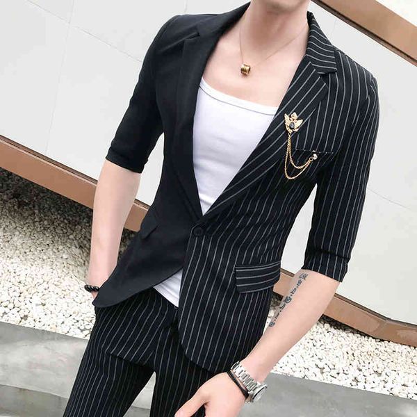 men's suits & blazers striped suit (jacket + pants), shiny stage suit, wedding attire, club, singers, men puh9, White;black
men's suits & blazers striped suit (jacket + pants), shiny stage suit, wedding attire, club, singers, men puh9, White;black