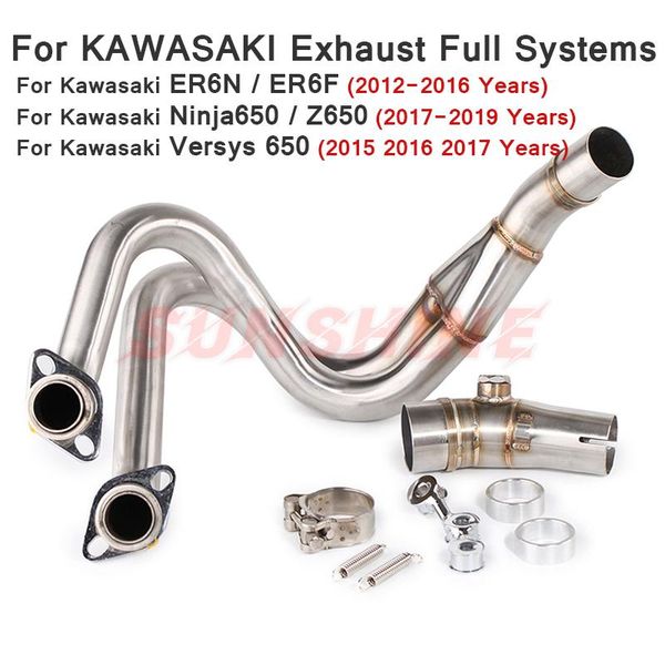 motorcycle exhaust system for er6n er6f z650 versys 650 full modified motorcross front mid pipe motorbike slip on 2012-2021 tube
motorcycle exhaust system for er6n er6f z650 versys 650 full modified motorcross front mid pipe motorbike slip on 2012-2021 tube