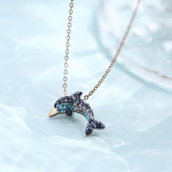 pendant necklaces yun ruo rose gold color pave mosaic crystal dauphin necklace fashion 316 l titanium steel jewelry woman gift never fade, Silver
pendant necklaces yun ruo rose gold color pave mosaic crystal dauphin necklace fashion 316 l titanium steel jewelry woman gift never fade, Silver