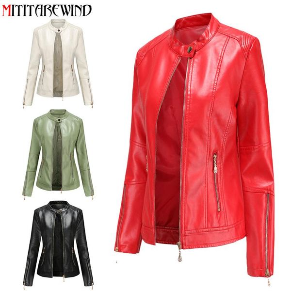 women's leather & faux 2021 spring autumn pu jacket women fashion thin stand collar short style slim fit coat large size s-4xl, Black
women's leather & faux 2021 spring autumn pu jacket women fashion thin stand collar short style slim fit coat large size s-4xl, Black