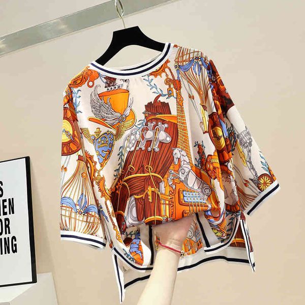 suits retro blouse women summer autumn design printed three sleeve round neck chiffon shirt women's blouses, White;black
suits retro blouse women summer autumn design printed three sleeve round neck chiffon shirt women's blouses, White;black