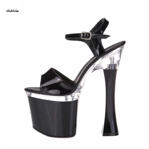 plus:34-43 44 summer nightclub sandals mujer plataforma 19cm ultra high square heel crystal shoes woman ankle strap pumps, Black
plus:34-43 44 summer nightclub sandals mujer plataforma 19cm ultra high square heel crystal shoes woman ankle strap pumps, Black