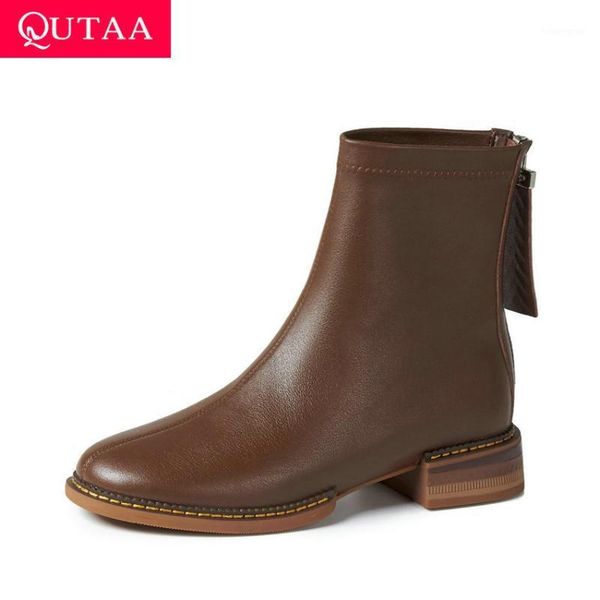 boots qutaa 2021 casual round toe zipper ankle autumn winter quality cow leather ladies pumps square heel women shoes size 34-391, Black
boots qutaa 2021 casual round toe zipper ankle autumn winter quality cow leather ladies pumps square heel women shoes size 34-391, Black