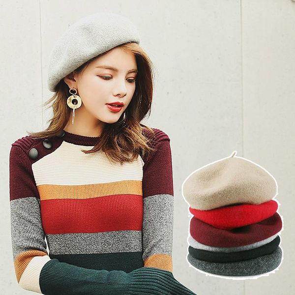 stingy brim hats white hat for female autumn and winter all-match woolen cloth japanese pumpkin octagonal british retro leisure painter, Blue;gray
stingy brim hats white hat for female autumn and winter all-match woolen cloth japanese pumpkin octagonal british retro leisure painter, Blue;gray