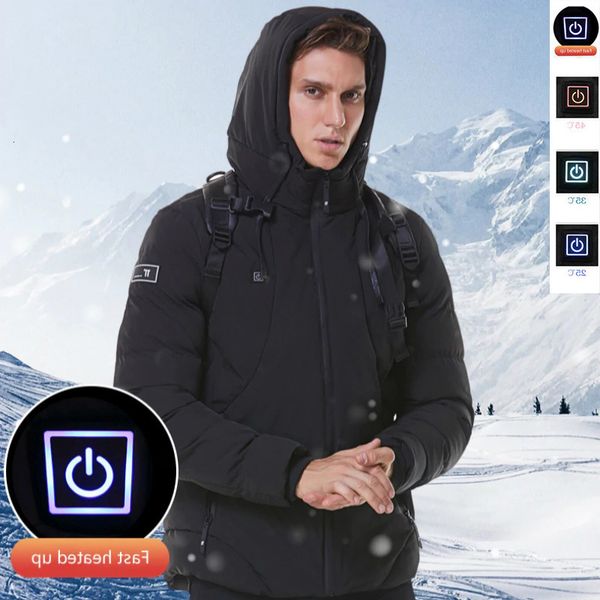 thick warm winter heated down jacket men hooded thicken duck parka coat mens outdoor windproof thermal, Black
thick warm winter heated down jacket men hooded thicken duck parka coat mens outdoor windproof thermal, Black