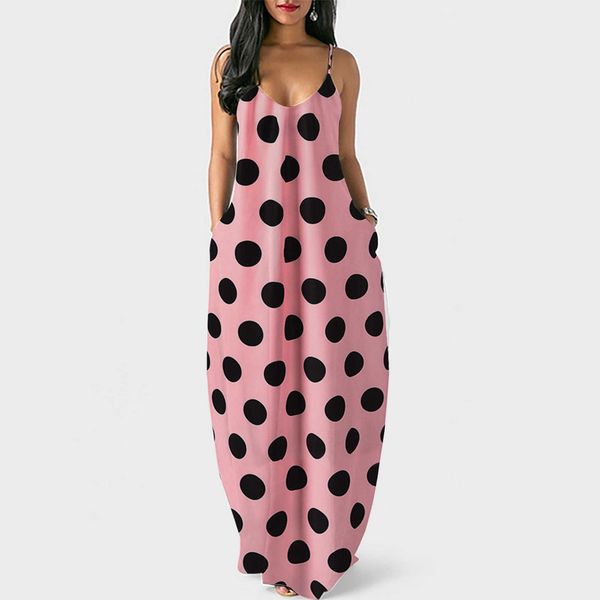 bohemian women dress sling v neck sleeveless maxi long sundress polka dot print casual loose vestidos beach party 5xl robe 210526, Black;gray
bohemian women dress sling v neck sleeveless maxi long sundress polka dot print casual loose vestidos beach party 5xl robe 210526, Black;gray