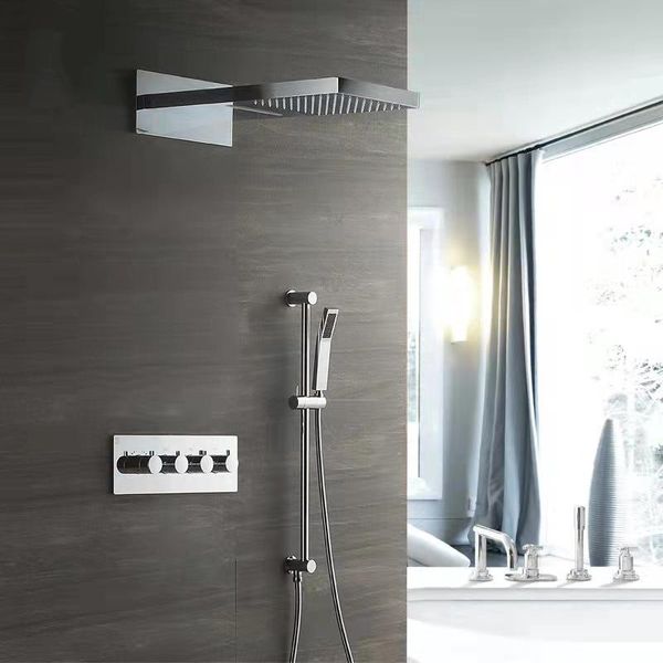 bathroom shower sets factory direct concealed three-function wall-mounted waterfall set head
bathroom shower sets factory direct concealed three-function wall-mounted waterfall set head
