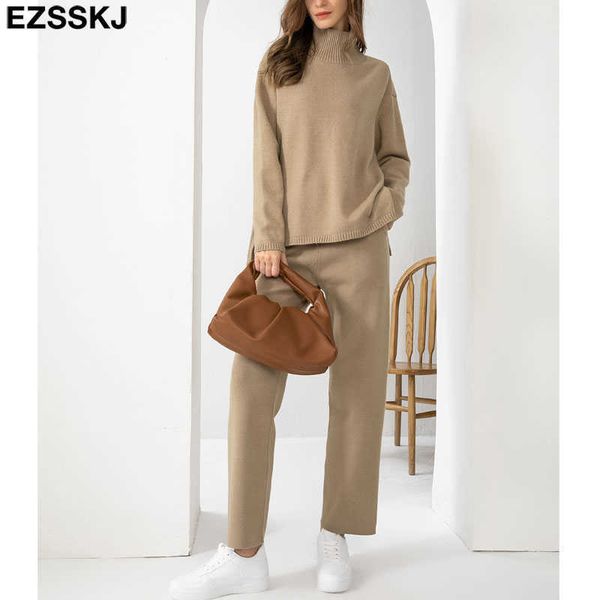 ins 2 pieces set women knitted tracksuit turtleneck sweater + straight pants pullover chic outwear 210930, White
ins 2 pieces set women knitted tracksuit turtleneck sweater + straight pants pullover chic outwear 210930, White