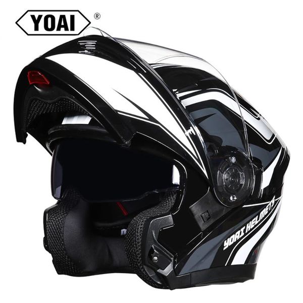 motorcycle helmets yoai helmet flip up motocross men full face moto capacete casco with doublel lens
motorcycle helmets yoai helmet flip up motocross men full face moto capacete casco with doublel lens