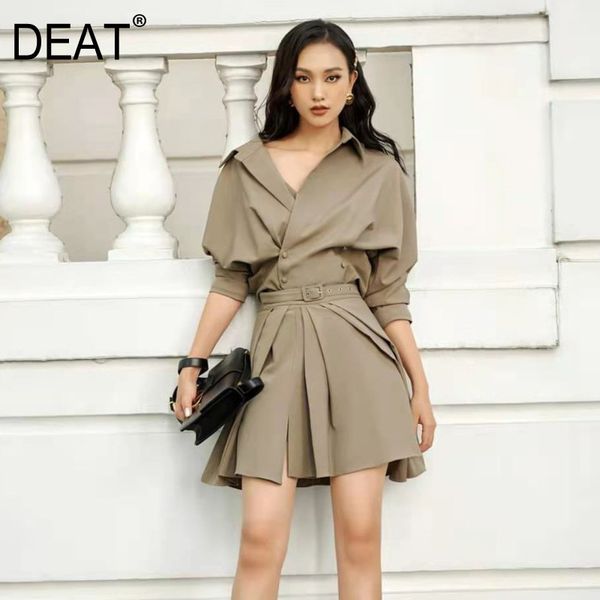 fried street crowd suit women bat sleeve waist shirt pleated skirt pants two piece set spring and summer 210421, White
fried street crowd suit women bat sleeve waist shirt pleated skirt pants two piece set spring and summer 210421, White