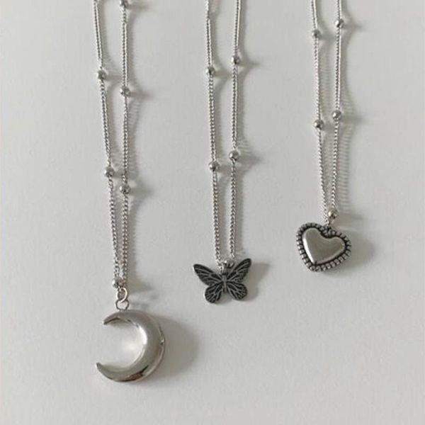 chokers 3pcs/set butterfly heart moon pendant necklace for women vintage jewelry simple multilayered collares, Golden;silver
chokers 3pcs/set butterfly heart moon pendant necklace for women vintage jewelry simple multilayered collares, Golden;silver