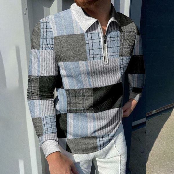 men's long sved polo street printed casual shirt, lapel, zipper, spring, White;black
men's long sved polo street printed casual shirt, lapel, zipper, spring, White;black
