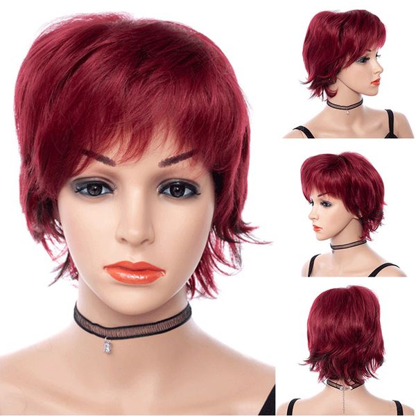 women short wine synthetic wig heat resistant fiber wigs for white black women cosplay party
women short wine synthetic wig heat resistant fiber wigs for white black women cosplay party
