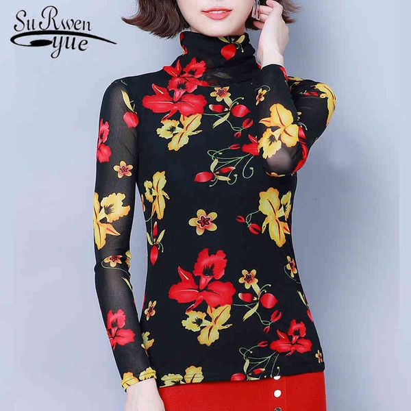 autumn casual women elegant printed clothing long sleeve turtleneck fashion blouses slim fit 6115 50 210508, White
autumn casual women elegant printed clothing long sleeve turtleneck fashion blouses slim fit 6115 50 210508, White