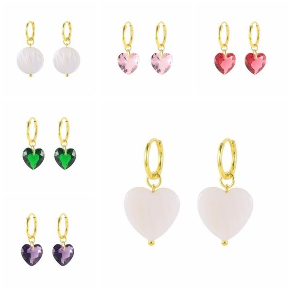 hoop & huggie mc 925 sterling silver women earrings with delicate crystal heart pendant girls ear hoops for gift 2021 fashion pendientes, Golden;silver
hoop & huggie mc 925 sterling silver women earrings with delicate crystal heart pendant girls ear hoops for gift 2021 fashion pendientes, Golden;silver