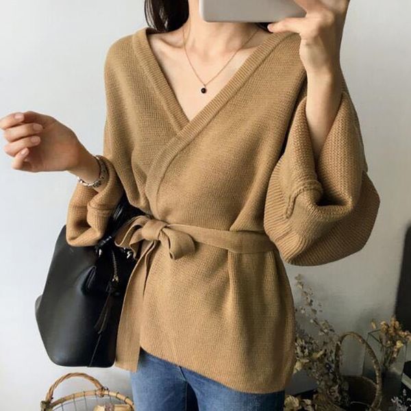 autumn winter woman sweaters female casual fashion loose knit coat sweater v-neck long sleeve lace-up 210520, White;black
autumn winter woman sweaters female casual fashion loose knit coat sweater v-neck long sleeve lace-up 210520, White;black
