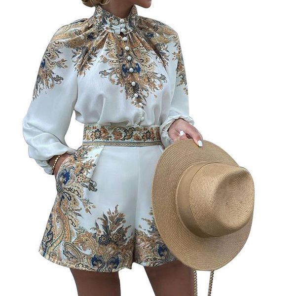 women's tracksuits two piece set women suit fashion retro floral print long sleeve turtleneck button pullover and pocket shorts 2021 au, Gray
women's tracksuits two piece set women suit fashion retro floral print long sleeve turtleneck button pullover and pocket shorts 2021 au, Gray