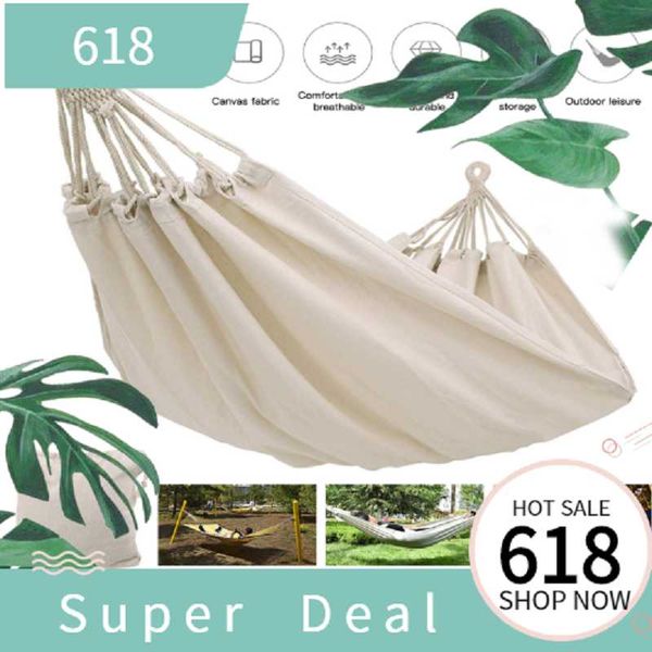 white canvas outdoor double hammock anti-rollover camping solid color 2 meters terrace bed travel hiking camp furniture
white canvas outdoor double hammock anti-rollover camping solid color 2 meters terrace bed travel hiking camp furniture