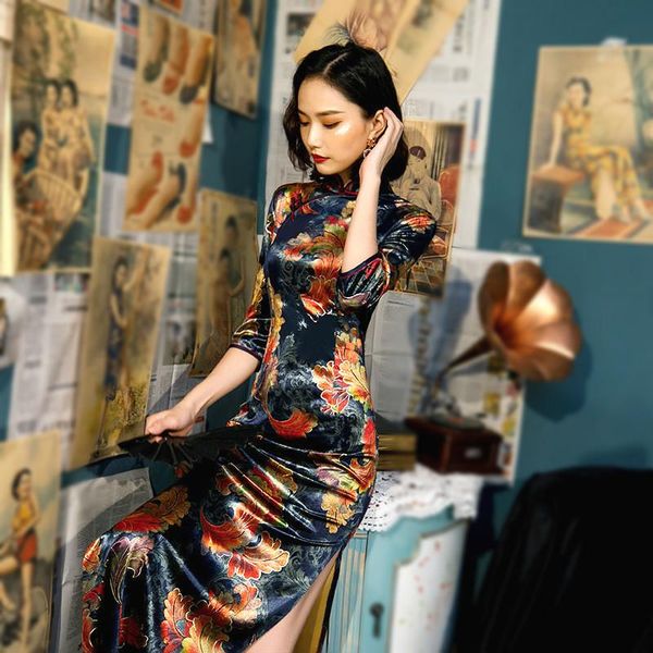plus size women clothing velour cheongsam navy blue traditional chinese dress evening autumn long qipao 5xl 4xl 3xl ethnic, Red
plus size women clothing velour cheongsam navy blue traditional chinese dress evening autumn long qipao 5xl 4xl 3xl ethnic, Red