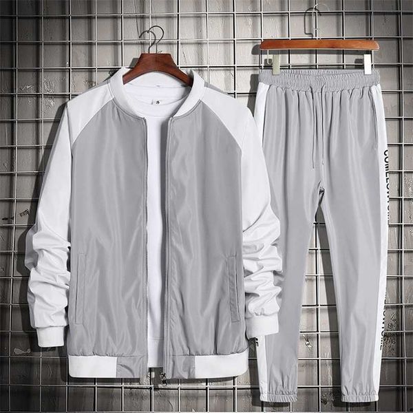 men tracksuit two piece set brand men's sets sportswear spring autumn jacket+pants casual sports suit men clothing hip hop 211109, Gray
men tracksuit two piece set brand men's sets sportswear spring autumn jacket+pants casual sports suit men clothing hip hop 211109, Gray