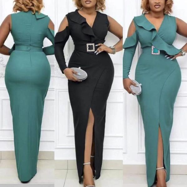 casual dresses elegant long dress for womens v neck one shoulder tight bodycon high split evening night club wear vestidos, Black;gray
casual dresses elegant long dress for womens v neck one shoulder tight bodycon high split evening night club wear vestidos, Black;gray