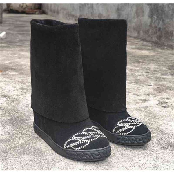 boots more recent black girls diamond suede bling mid-calf wedge women boots woman toe round foot crystal front folds eight inches tall rais
boots more recent black girls diamond suede bling mid-calf wedge women boots woman toe round foot crystal front folds eight inches tall rais
