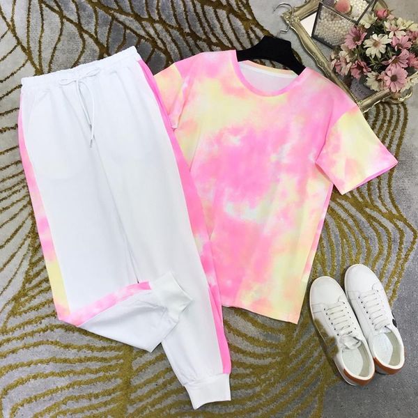 3.13 high end women's casual fashion o-neck tie-dye print short sleeve t-shirt + patchwork sweatpants two piece set pants, White
3.13 high end women's casual fashion o-neck tie-dye print short sleeve t-shirt + patchwork sweatpants two piece set pants, White