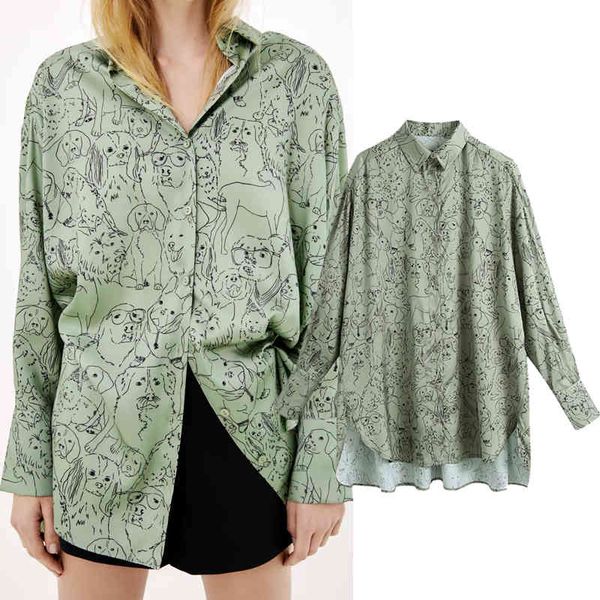 women's blouses & shirts new fashion women animal dog print chiffon shirt turn-down collar long sleeve shirt casual loose 83g, White
women's blouses & shirts new fashion women animal dog print chiffon shirt turn-down collar long sleeve shirt casual loose 83g, White