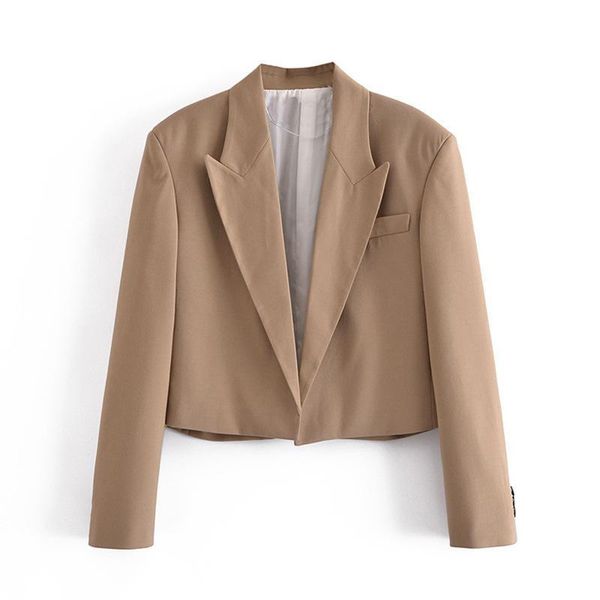 women's suits & blazers 2021 spring dress product chic simple short blazer handsome long sleeve loose casual solid color coat for women, White;black
women's suits & blazers 2021 spring dress product chic simple short blazer handsome long sleeve loose casual solid color coat for women, White;black