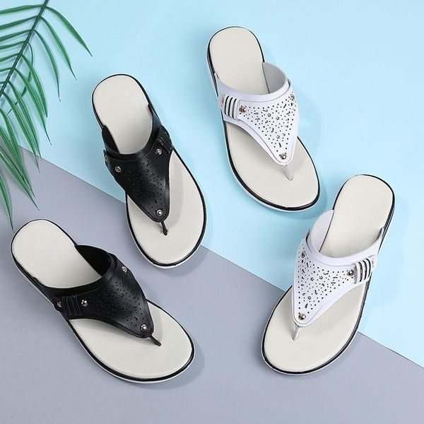 sandals 1-26 design shoes genuine leather women's slippers brand designer street beach summer, Black