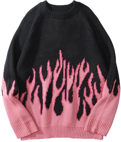 men's sweaters streetwear women pink flame knitted pullover sweater hip hop pull over casual harajuku sweatshirts, White;black
men's sweaters streetwear women pink flame knitted pullover sweater hip hop pull over casual harajuku sweatshirts, White;black