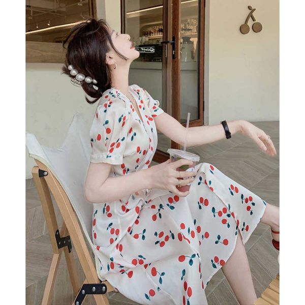 net red 2021 summer korean french first love sweet long drs small frh bubble sleeve floral cherry, Black;gray
net red 2021 summer korean french first love sweet long drs small frh bubble sleeve floral cherry, Black;gray