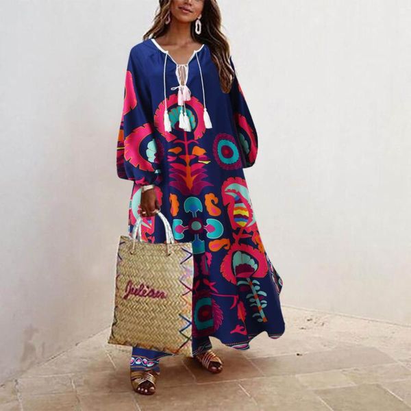 casual dresses ladies summer bohemian dress printed beach long sleeve fashion loose women's vestido de las señoras#e1, Black;gray
casual dresses ladies summer bohemian dress printed beach long sleeve fashion loose women's vestido de las señoras#e1, Black;gray