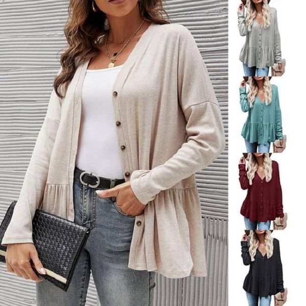 women's knits & tees sweater sweet jacket cardigan mid-length knitted v-neck loose thin single breasted ladies coat, White
women's knits & tees sweater sweet jacket cardigan mid-length knitted v-neck loose thin single breasted ladies coat, White