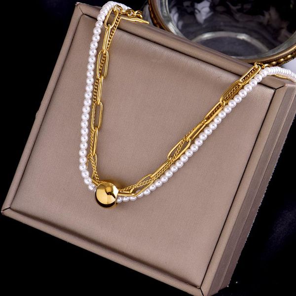 chains exquisite titanium steel non fading multi-layer pearl retro elegant female jewelry, Silver
chains exquisite titanium steel non fading multi-layer pearl retro elegant female jewelry, Silver