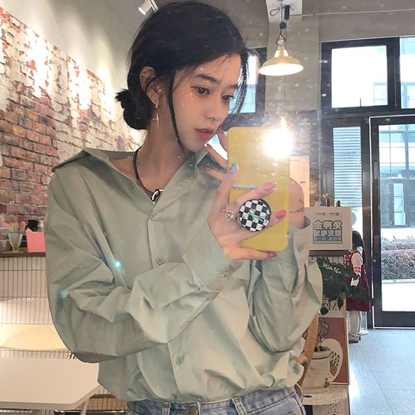 2 colors 2021 spring autumn womens blouse office lady style loose peter pan collar shirt women (f4290, White
2 colors 2021 spring autumn womens blouse office lady style loose peter pan collar shirt women (f4290, White