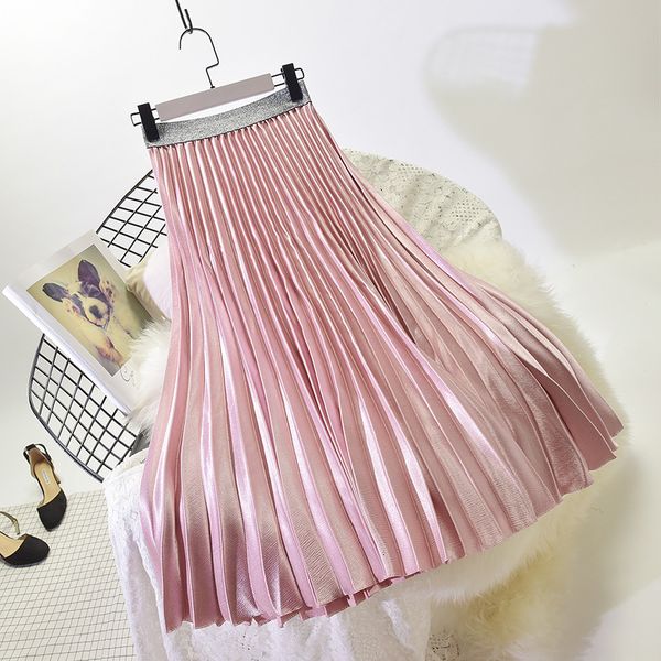 skirt Quality Pleated Stretch Waist Long Pink Female Women Summer Midi Skirt Saia, Black
skirt Quality Pleated Stretch Waist Long Pink Female Women Summer Midi Skirt Saia, Black