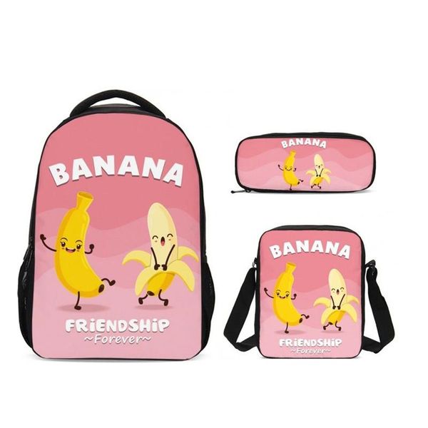 backpack 3pcs/set portfolio school bag for boys girls cartoon cute banana letter 3d printing kids bookbag plecak mochila escolar
backpack 3pcs/set portfolio school bag for boys girls cartoon cute banana letter 3d printing kids bookbag plecak mochila escolar