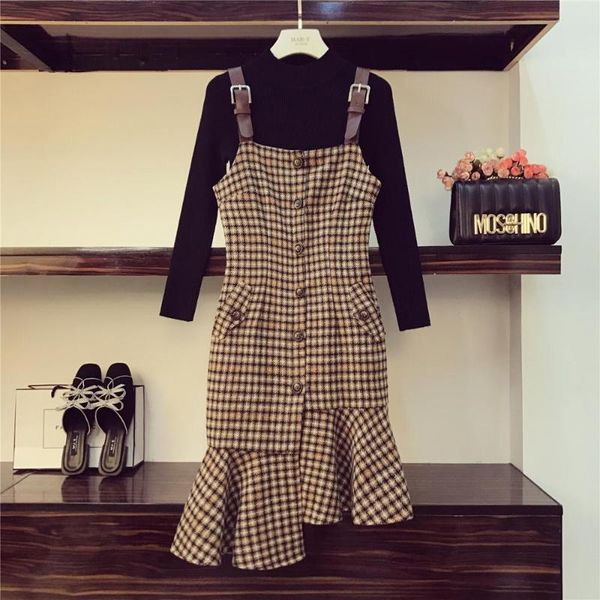 two piece dress amolapha women knitted sweaters+plaid irregular tweed sets autumn winter ladies clothes suit, White
two piece dress amolapha women knitted sweaters+plaid irregular tweed sets autumn winter ladies clothes suit, White