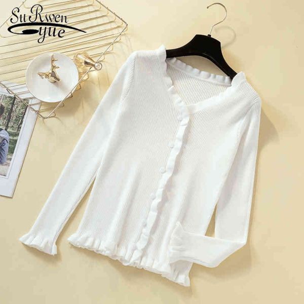lotus edge knitted sweaters bottoming shirt fashion lotus leaf sleeve knited cardigan office lady solid 7252 50 210427, White
lotus edge knitted sweaters bottoming shirt fashion lotus leaf sleeve knited cardigan office lady solid 7252 50 210427, White