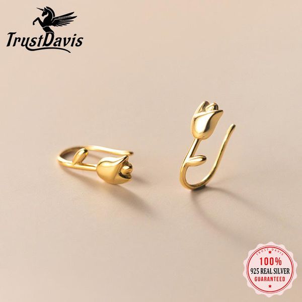 stud trustdavis 925 sterling silver lovely charm tulip flower earrings for women simple unique fashion romantic jewelry da2431, Golden;silver
stud trustdavis 925 sterling silver lovely charm tulip flower earrings for women simple unique fashion romantic jewelry da2431, Golden;silver