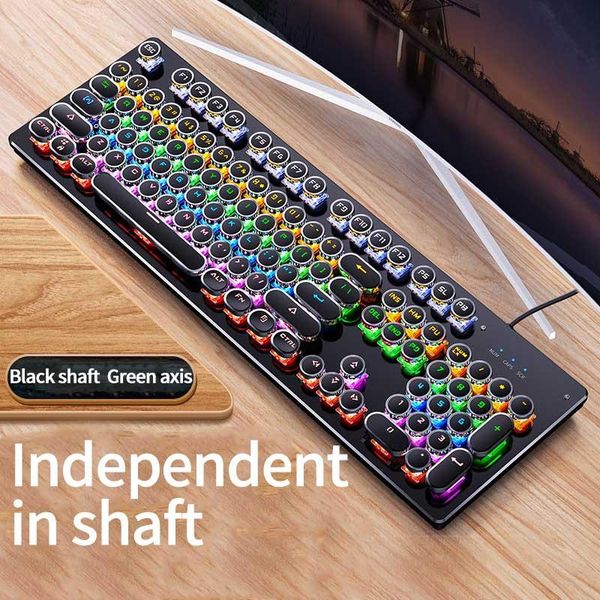 gaming mechanical keyboard punk round retro backlit usb wired 104 key for game lapkeyboards
gaming mechanical keyboard punk round retro backlit usb wired 104 key for game lapkeyboards