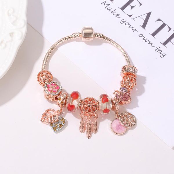 -style rose gold dream catcher dense pink dazzling flower bracelet student charm jewelry girls ladies gifts wholesale bracelets, Golden;silver
-style rose gold dream catcher dense pink dazzling flower bracelet student charm jewelry girls ladies gifts wholesale bracelets, Golden;silver